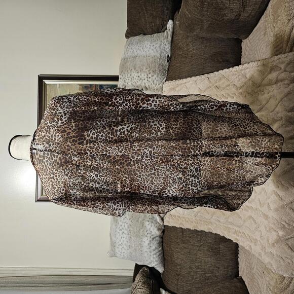 Jordan Taylor Animal Print V-Neck Swim Cover Up Small - Picture 4 of 9